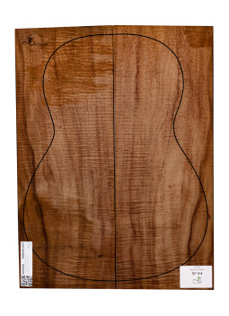 Detalle de rizo continuo en fondo de Koa para guitarra clásica MB Exclusive Nº 4