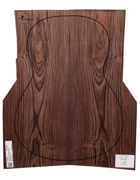 Fond en Bois de Violette à grain fin pour guitare classique MB Exclusive Nº 7