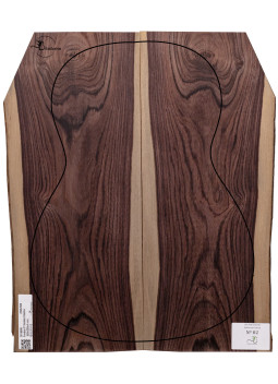 Detail of Kingwood back with contrasting grain for classical guitar MB Exclusive Nº 2