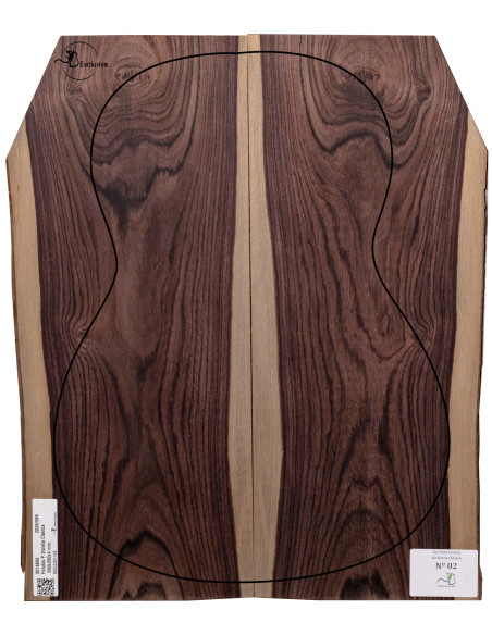 Detail of Kingwood back with contrasting grain for classical guitar MB Exclusive Nº 2