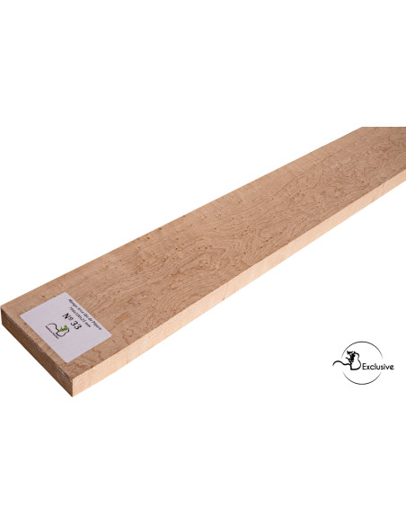 Detail of natural birdseye figure on birdseye maple neck blank MB Exclusive