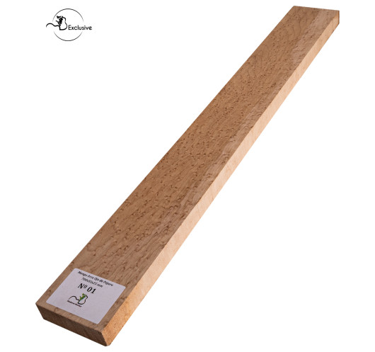 Ebauche de manche en Érable moucheté MB Exclusive 700x85x25 mm pour guitare électrique, pièce unique, surface poncée