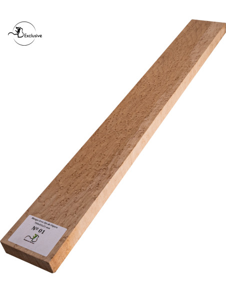 Ebauche de manche en Érable moucheté MB Exclusive 700x85x25 mm pour guitare électrique, pièce unique, surface poncée