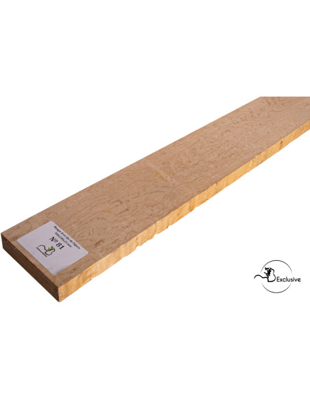 Detalle de la figura natural del arce ojo de pájaro en mango MB Exclusive para guitarra eléctrica