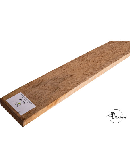Detail of natural birdseye figure on birdseye maple neck blank MB Exclusive
