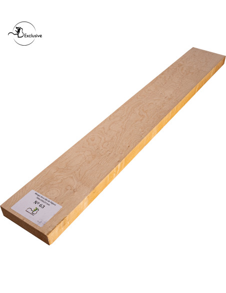 Ebauche de manche en Érable moucheté MB Exclusive pour guitare électrique, pièce unique, surface poncée