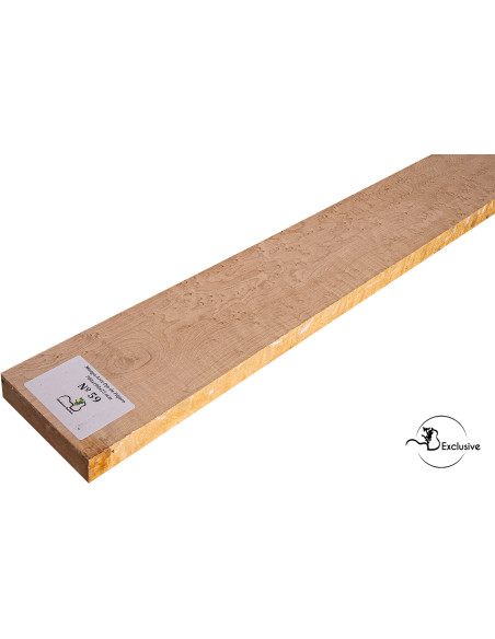 Detail of natural birdseye figure on birdseye maple neck blank MB Exclusive