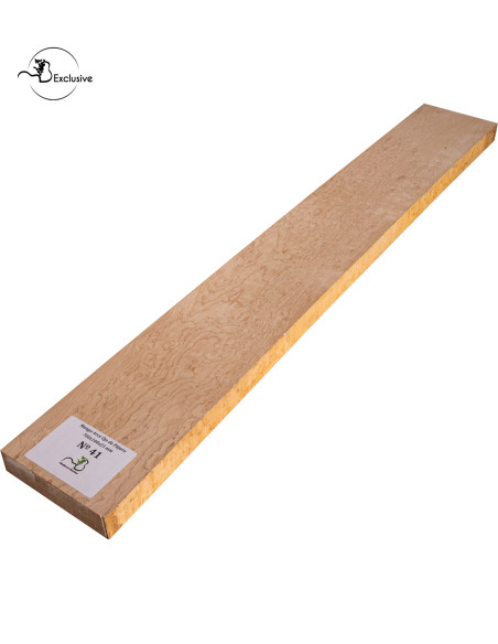 Ebauche de manche en Érable moucheté MB Exclusive pour guitare électrique, pièce unique, surface poncée