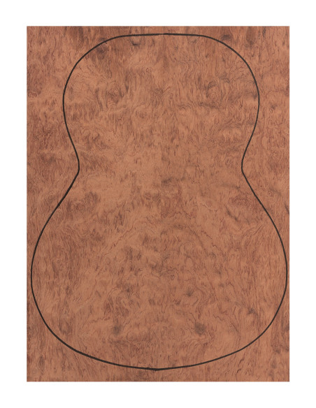 Fond Contreplaqué Bubinga 0,5 mm +  Bubinga Guitare Classiqu
(550x400x2,2/2,4 mm.)