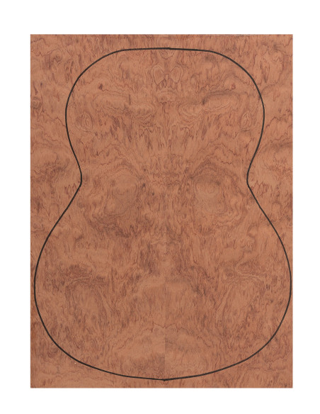 Fond Contreplaqué Bubinga 0,5 mm +  Bubinga Guitare Classiqu
(550x400x2,2/2,4 mm.)