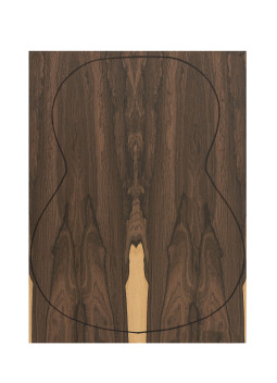 Fond Contreplaqué Ziricote 0,6 mm +Sapelli (4 pièces) Guitare Classique(550x400x2,2/2,4 mm.)