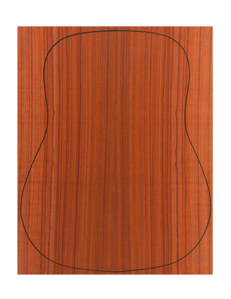 Fond Contreplaqué Padouk 0,5 mm + Padouk Guitare Acoustique
(550x440x2,2/2,4 mm.)