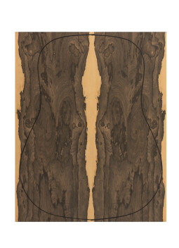 Back Ziricote Outer Face 0,6 mm. + Ziricote Inner Face (4 pieces) (550x440x2,2/2,4 mm.)