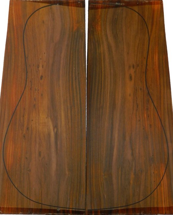 Pinhole Cocobolo Backs (550x215x4,5 mm) (CITES)