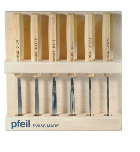 Jeu de 6 gouges d'initiation en bois Pfeil