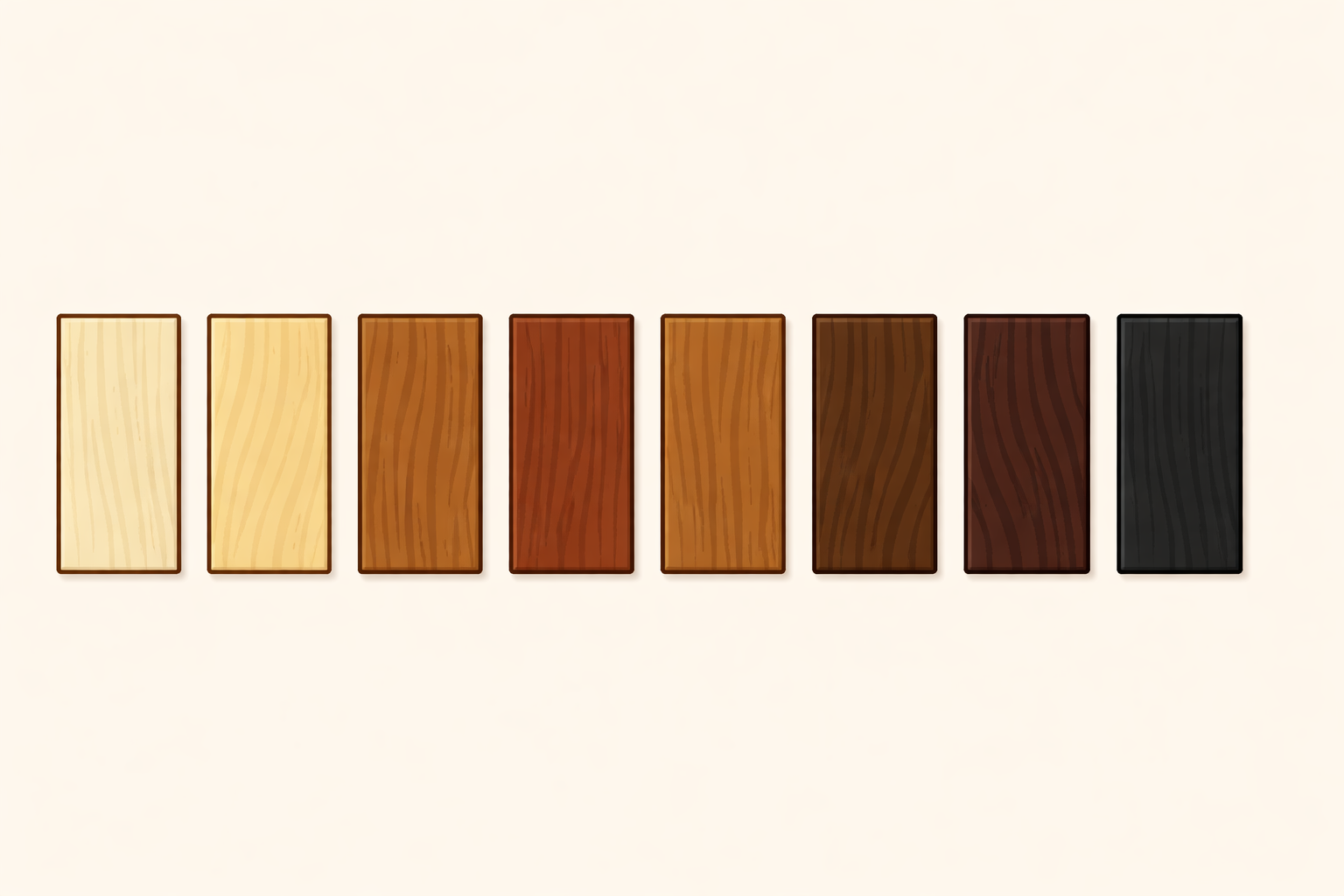 Paleta de especies de madera para luthería